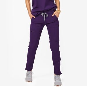 Figs purple yola skinny pants xxs